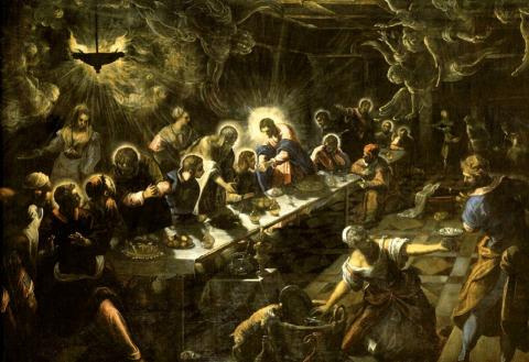 Tintoretto (Jacopo Robusti):Az utolsó vacsora (San Giorgio Maggiore, Velence) 